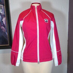 Cutter Buck Jacket Zip Golf Women Weather Tec Pebble Beach Links Pocket Pink PS